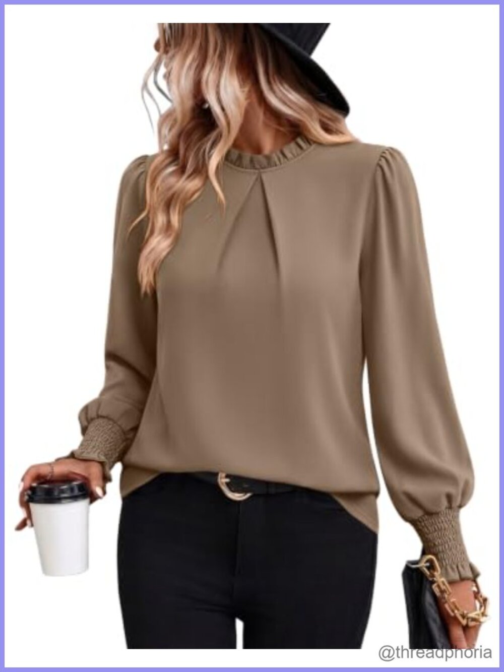 Women's Dressy Casual Blouse Mock Neck Long Sleeve Tunic Top